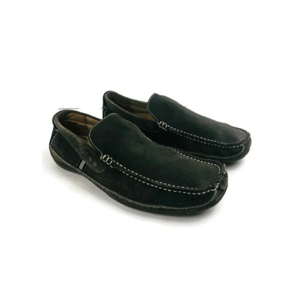 Steve Madden men's gray, loafers Men's Size‎ 9, Leather And Suede